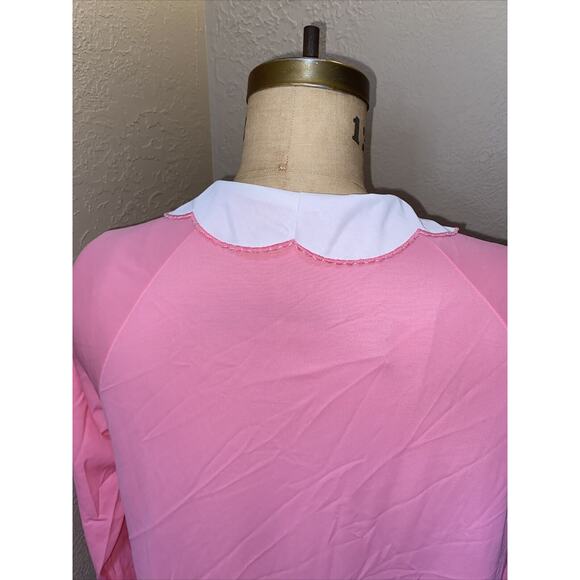 Vintage Lorraine Nightgown Cover Up Bubble Gum Pink Nylon Size Small - Picture 5 of 8